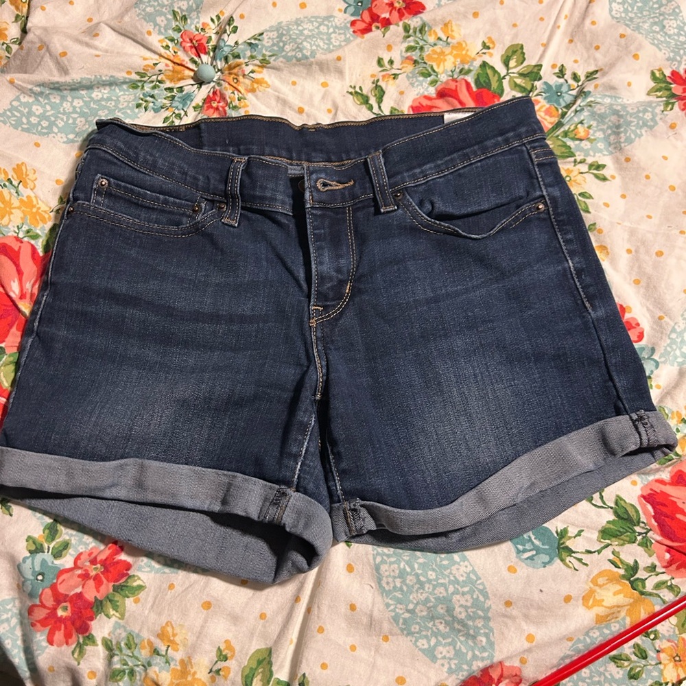 Levi's Blue Jean Shorts with Rolled Hems